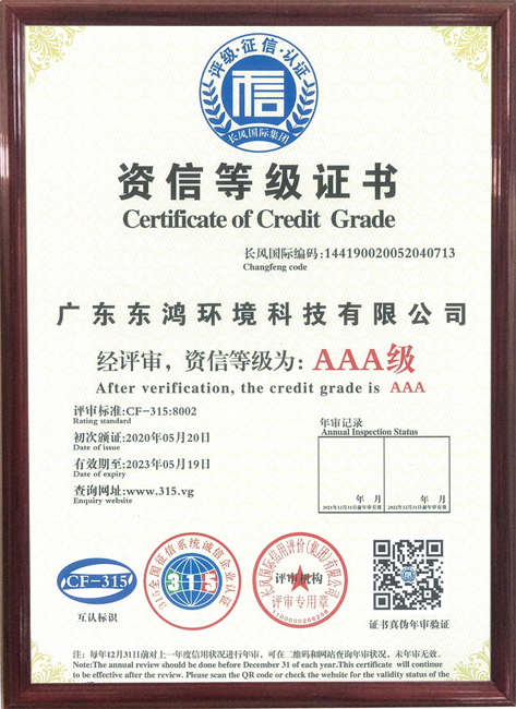 AAA資信等級(jí)證書